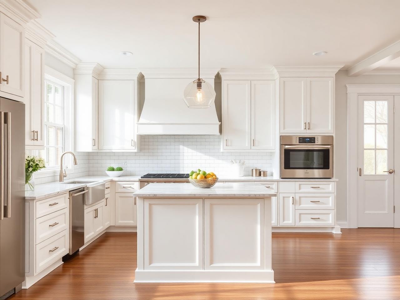 Finished bright kitchen after remodel